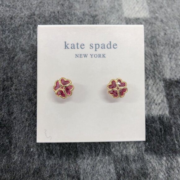 Kate Spade Jewelry - Authentic Kate Spade Something Sparkly Spade Gold Red Zirconia Stud Earrings